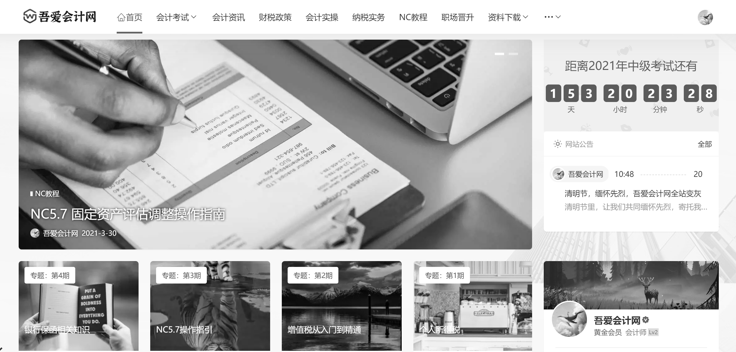 WordPress 主题全站变灰代码免费分享-会计网